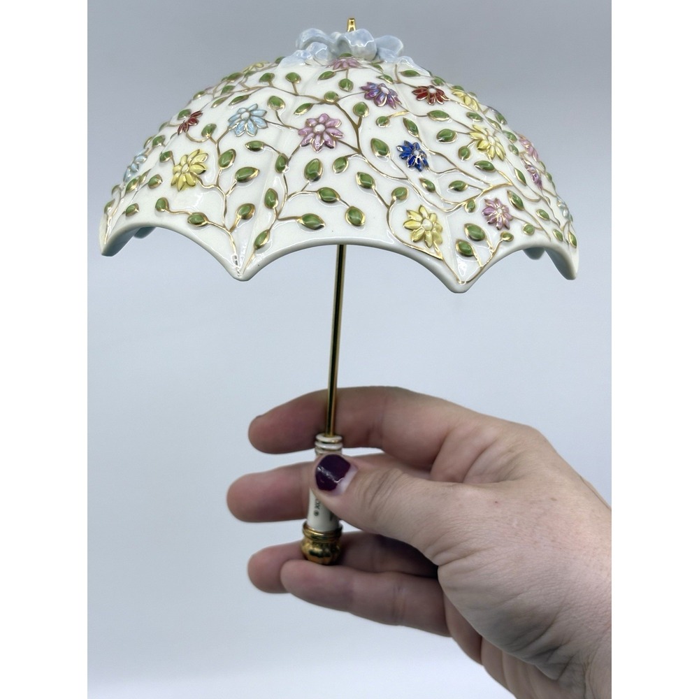 Lenox‎ Porcelain 24kg Trim Umbrella April Showers Butterflies Flowers Parvaneh - Picture 7 of 11